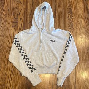 Vans Heather Grey Cropped Hoodie Sweatshirt